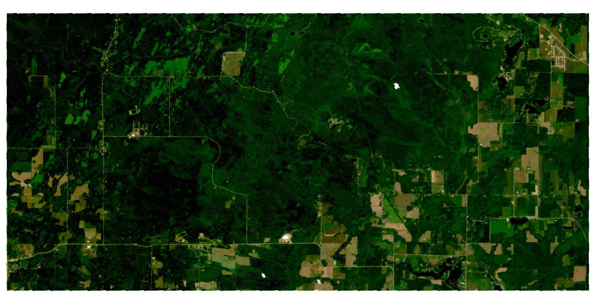Original PlanetScope RGB mosaic of the Stockbridge–Munsee study area, July 3, 2025